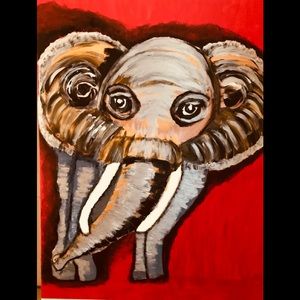 Elephant painting 4 feet tall and 3 feet wide